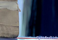 Beautiful Lesbian Babe Licks In Wrestling Ring