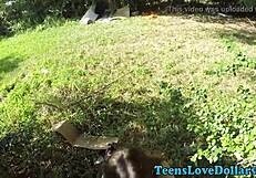 pov amateur teen gets jizz in mouth outdoors