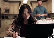 Jealous Asian Teen Lulu Chu Fucked After Blowjob