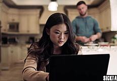 Jealous Asian Teen Lulu Chu Fucked After Blowjob