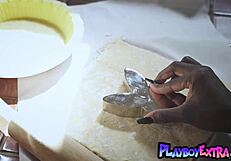 wow, glamorous ebony teen victoria antoinette strips while cooking in the kitchen!