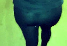 Mature Big Ass Flashes In Transparent Leggings Outdoors