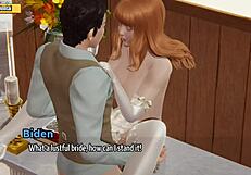 Hentai 3D animation of Biden getting blowjob from goddesses.