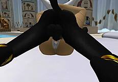 Lady Bastet of Egypt commands her servant girl for a detailed blowjob