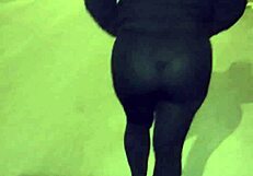 Mature Big Ass Flashes In Transparent Leggings Outdoors
