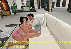 Kim's friend gives a naughty lap dance