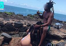 Hey, I was with his hotwife on the beach while cuckold watched online