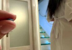 hot nurse in latex gloves teases with deepthroat and handjob in hospital 😏