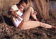 Can't Stop with This Sexy Red Slut Taking Monster Cock Deepthroat