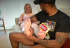 Dru Takes on Euro Chick in Wild Foot Fetish Teasing Match.