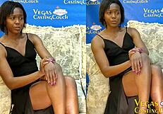 Hot Thin Black Milf Gets Ass Fucked Deep in POV Blowjob Oiled Reverse Cowgirl Casting in Vegas