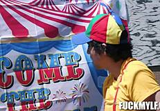 Rickys carnival fling turns into intense wrestling with Bella