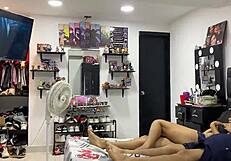 Watching movies with my STEPBROTHER, he calms my fears with a GOOD FUCK and caresses!