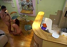 why does sweet candy red take her father in law's old cock in the kitchen