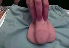 Amateur plays with very soft and limp fake cock in homemade fetish video, no audio.