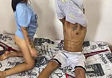 अरे, साला जब हसबैंड काम पर है, मुझे ड्रिल करता है, मैं सब निगलती हूँ!