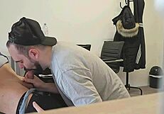 Straight Broker Gets Convinced For Blowjob And Handjob On Monster Cock!