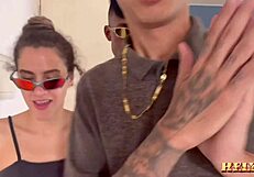 This sexy latina pornstar relaxes by cumming bareback with me