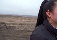 stunning brunette in leather leggings, cumming in the car alone?