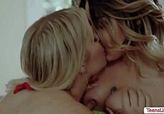 Gorgeous milf chats with Chanel Camryn on couch