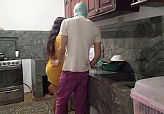 Extracting Load from Stepbrother's Penis in Kitchen Blowjob Scene