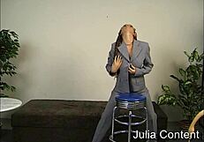 Miranda's Hot Teen Pussy Rub Contrasts Her Big Tits