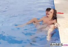 Babes get elegant anal fun by the pool with joel and martina gold