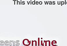 Submissive Teen 18+ Eats Cum from Bowl in Homemade Stockings Scene