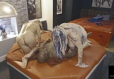 Den mein Jay Playhard ke saath Eva May aur Livie Blainn ka threeway, big black action!