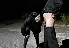 want to see this ebony pro deepthroat and cum on ass on the street?