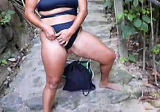 wife rims husband's best friend's ass, sucks his big black cock, then gets fucked in amazon and creampied in doggy