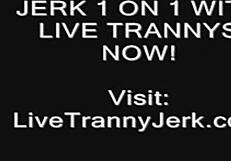 Shemale Cums On Legs And Feet.