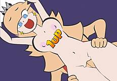 Princess Rosalina bent over in doggystyle, her pussy fucked by a big cock until orgasm and cum. Her big ass bouncing in the action.