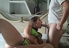 Three Curvy Bitches Worship One Big Cock in Homemade Parody