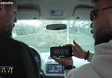 Pornstar Eva Perez caught by four guys for intense anal action