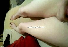 Shemale Cums On Legs And Feet.