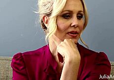 Ms. Julia Ann's big tits and wet pussy in lingerie.