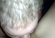 The husband dives into his wife's delicious pussy for a deep lick.