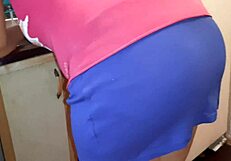 Secretly Masturbating in Panties While Stepsister Prepares Dinner