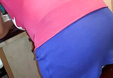 Secretly Masturbating in Panties While Stepsister Prepares Dinner