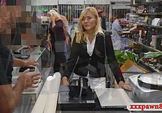 hot blonde milf gets caught and pounded by pawn keeper