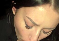 big dose of cum for her throat as she swallows and gags