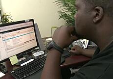 tiffany tyler gets banged hard on the office desk with wild group action