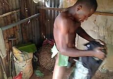 The handsome guy received a portion of hot sperm