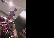 Asian sissy exposes herself in public toilet for solo BBC tribute humiliation.