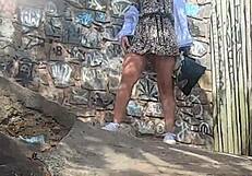 African Novinha Flashes Her Pussy On Usa Beach In Public Wearing Thong Bikini For Exhibitionist Punishment