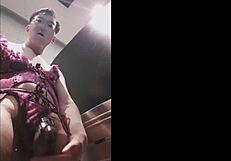 Asian sissy exposes herself in public toilet for solo BBC tribute humiliation.