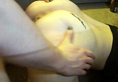 Girlfriend relaxes in front of the desk with couple