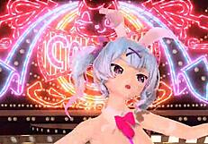 Hatsune Miku reveals her full nude body in a seductive bunny costume.