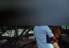 Beautiful teen lost in the field bends over for doggystyle with muscular stranger, featuring big pussy and deepthroat